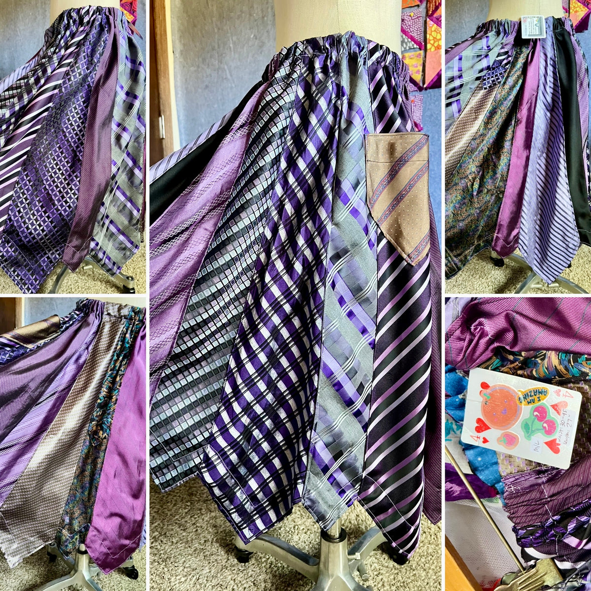 Panic Clothing - Skirt Collection - Patchwork or Neckties - Sustainable Upcycled with Pockets!