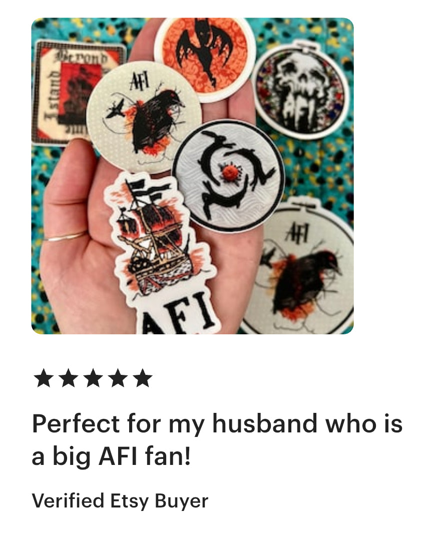 AFI Stickers - A Fire Inside - Fan Art - Embroidery Sticker Design!