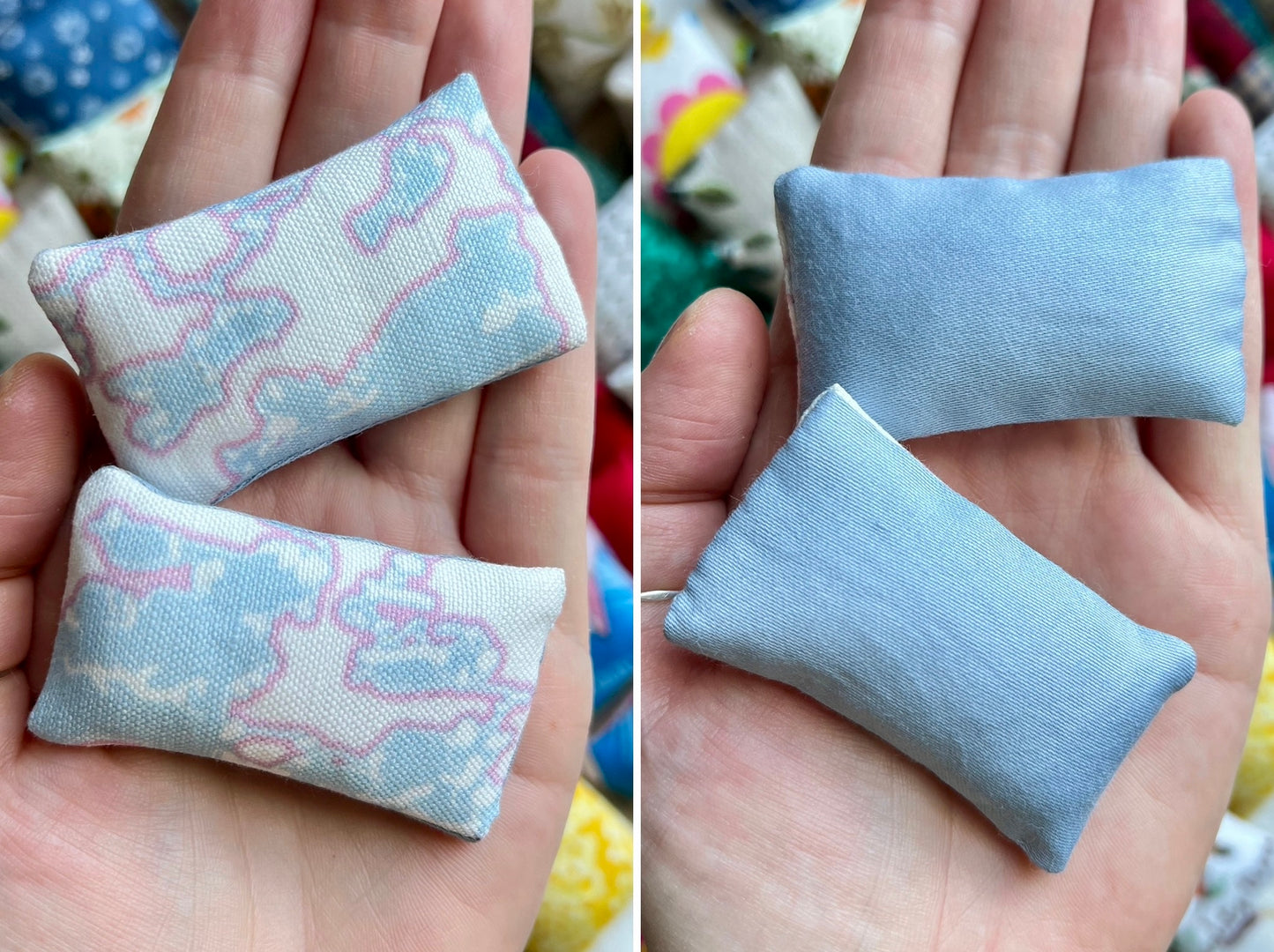 Doll Pillows E - Set of Two Handmade Miniatures - 1:12 Scale