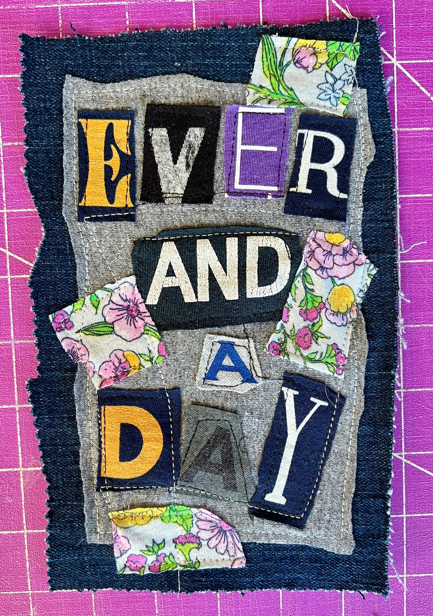 Panic Punk Patch - Ransom Note Letters on Denim
