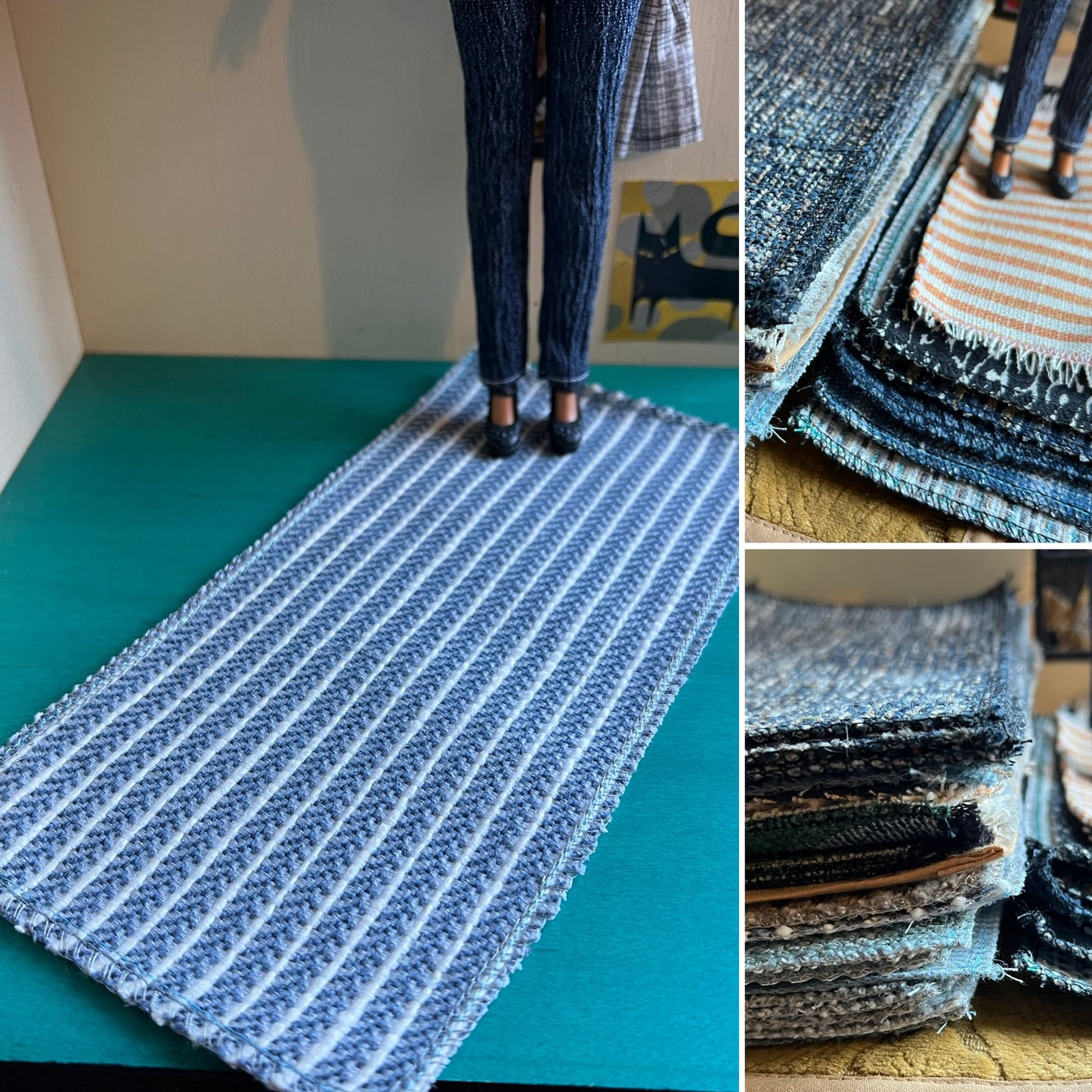 Miniature Dollhouse Rug - Upholstery Sample - 1:12 or 1:6 Scale