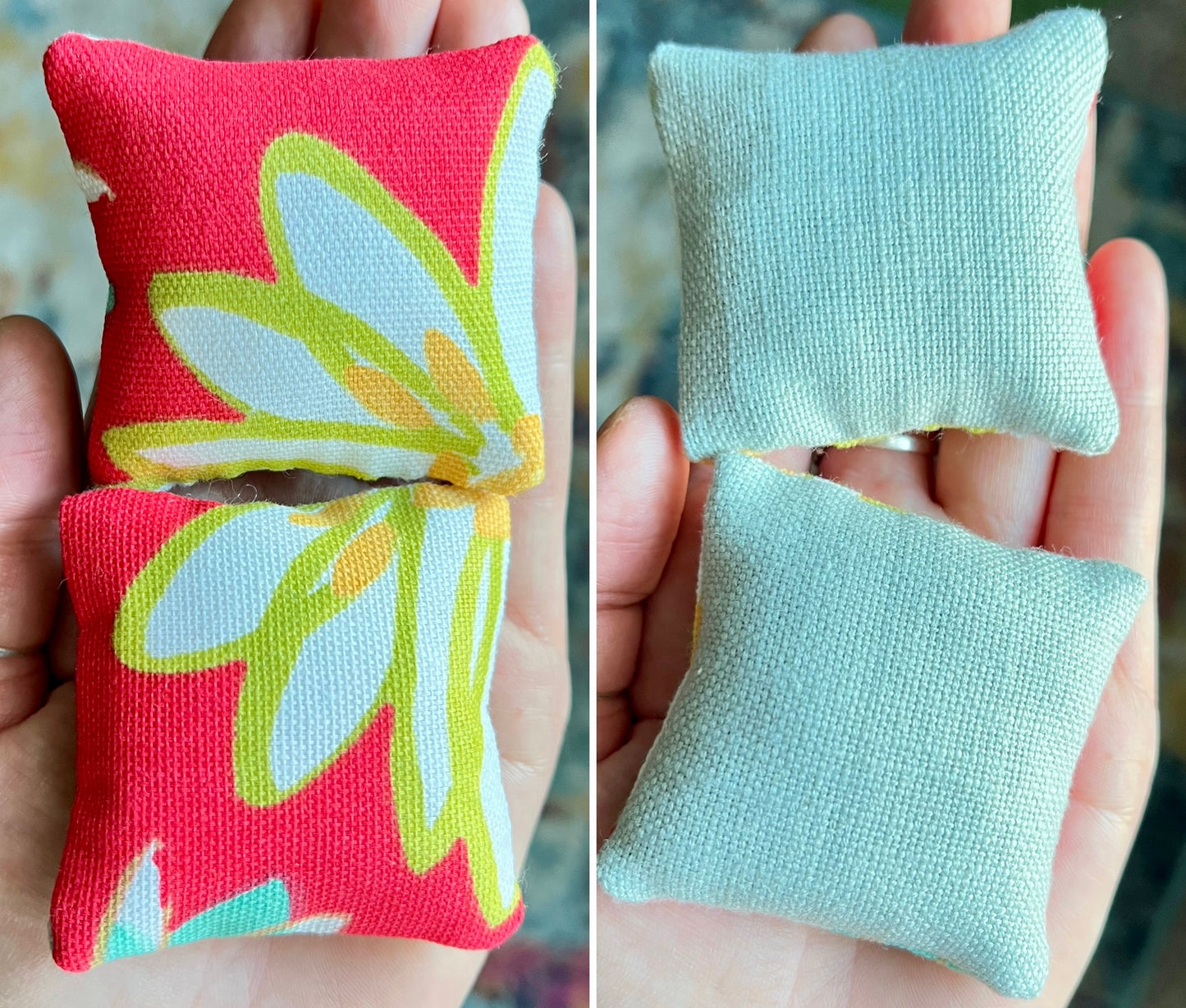 Barbie Doll Pillows - Handmade miniatures Set of Two -  1:6 Scale