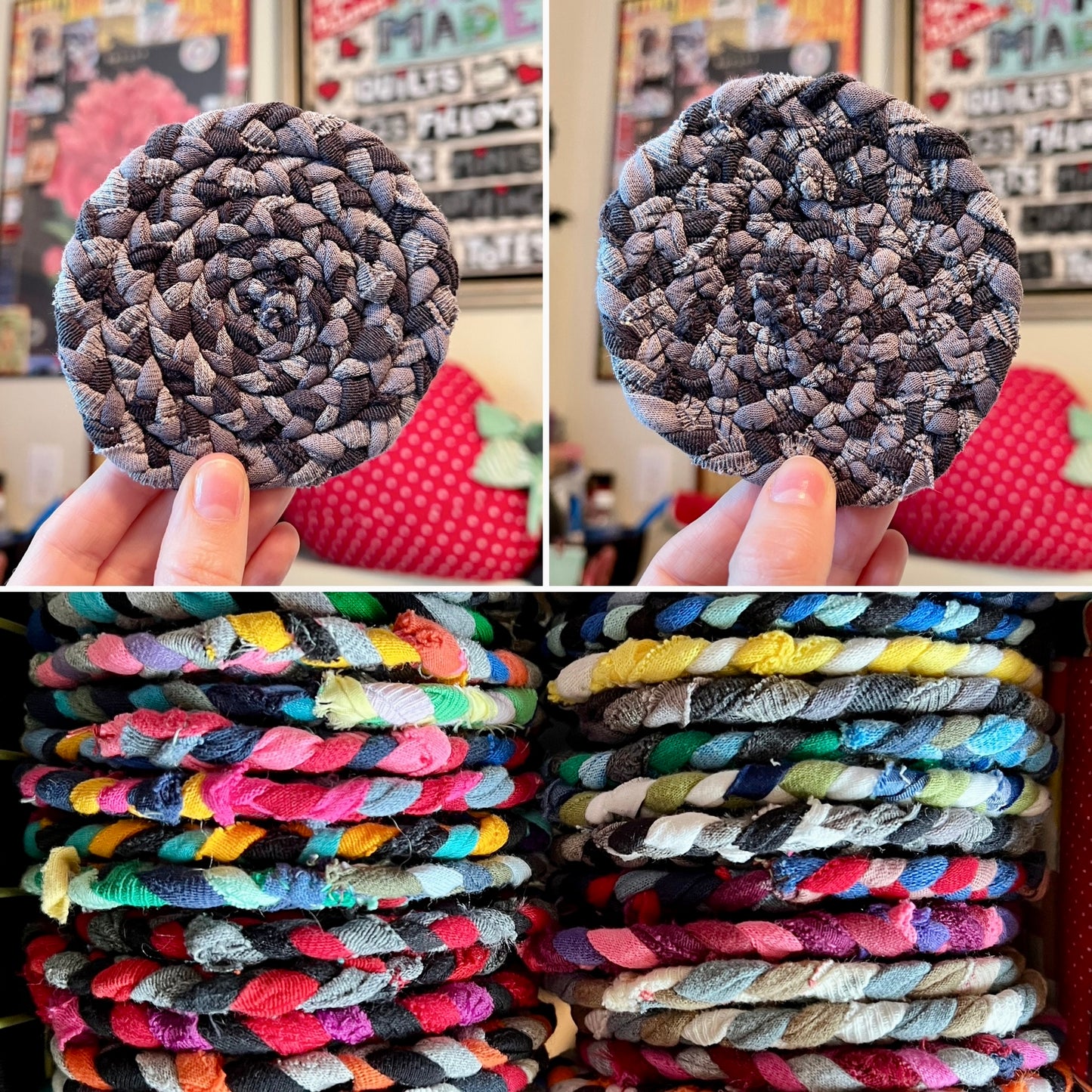 Coaster Singles - Handbraided & Handsewn