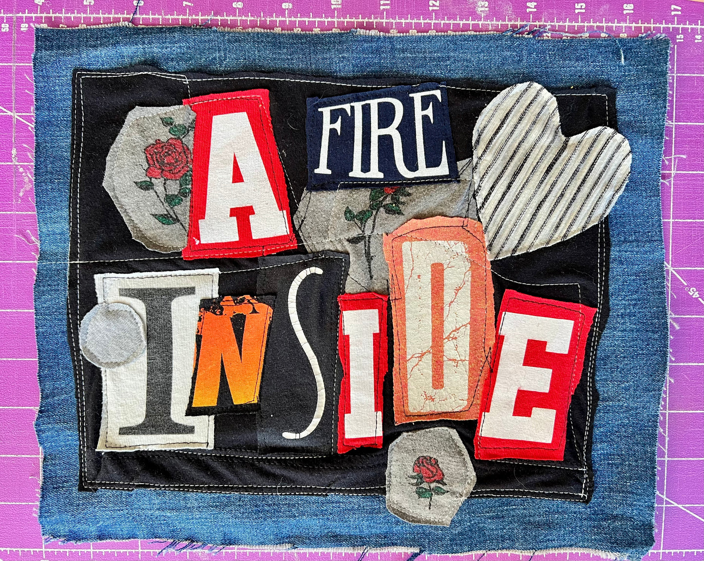 Panic Punk Patch - Ransom Note Letters on Denim