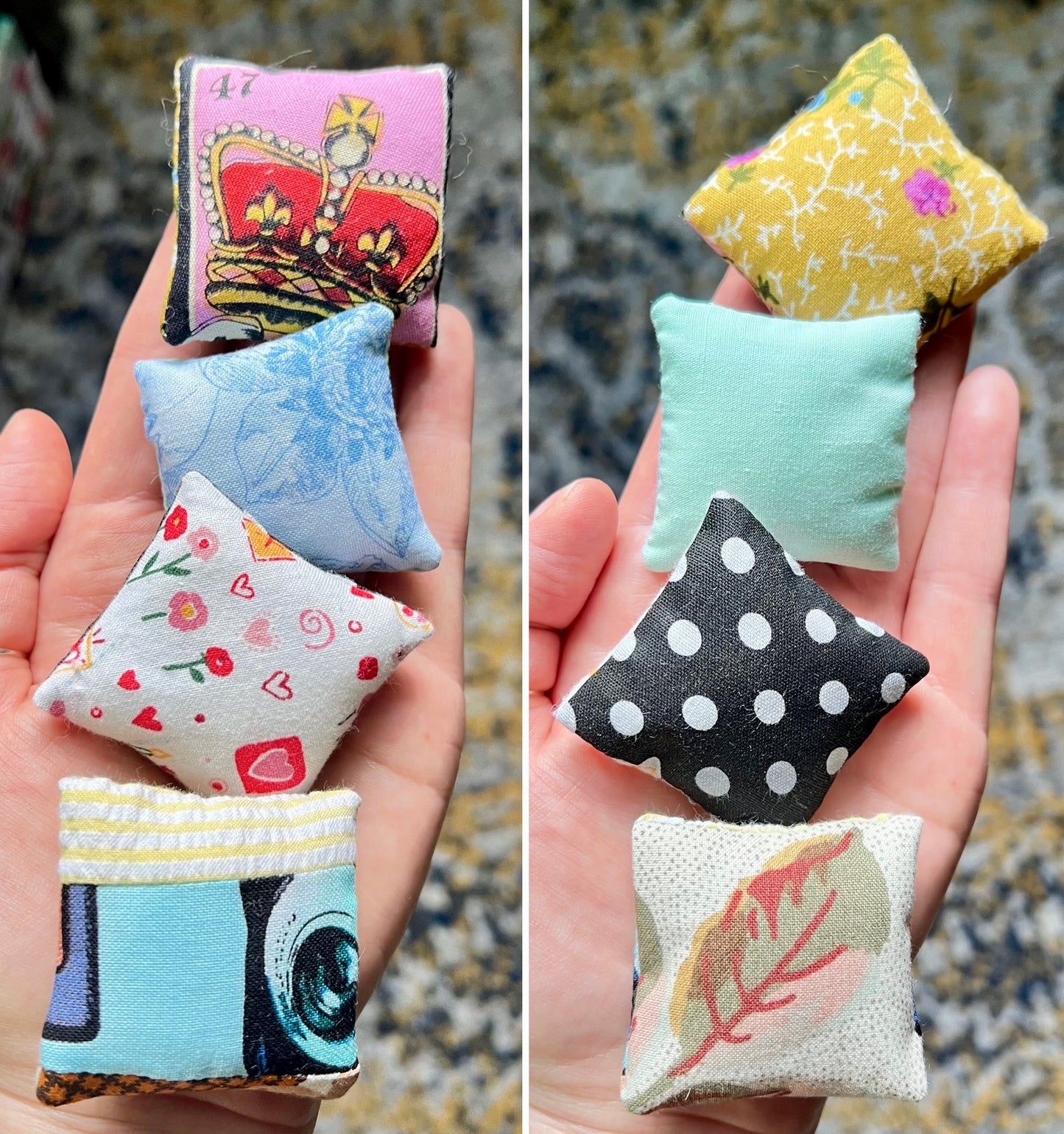 Doll Pillows D - One of a Kind Sold Individually - 1:12 Scale