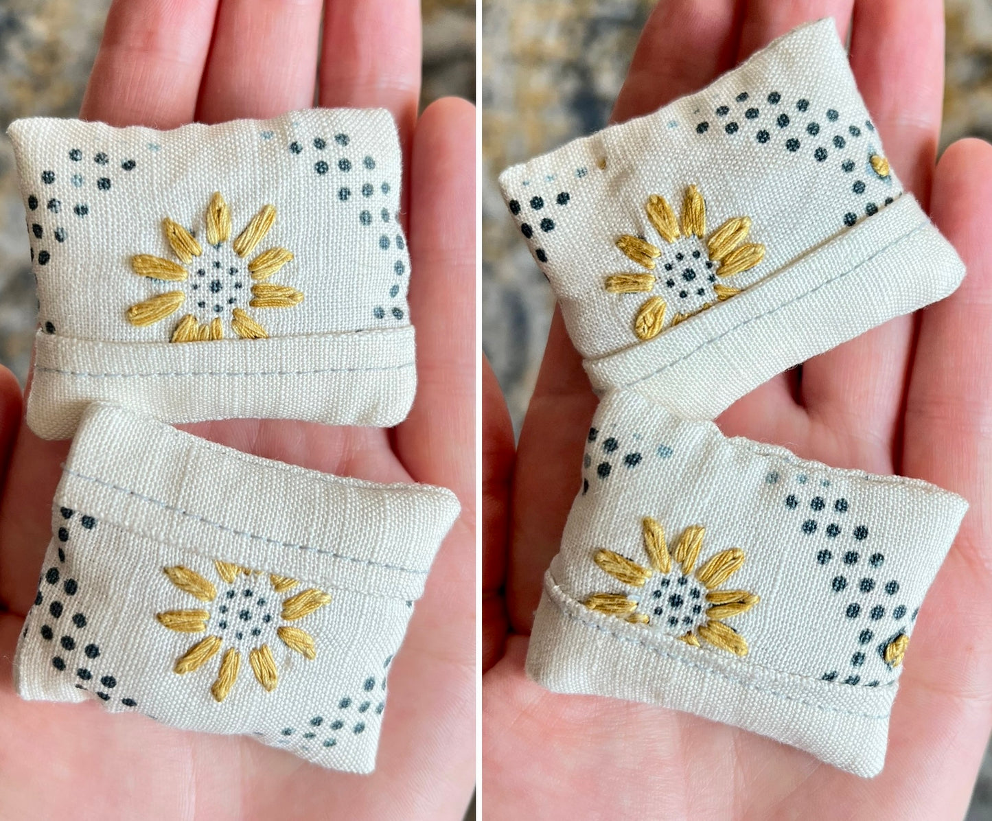 Doll Pillows E - Set of Two Handmade Miniatures - 1:12 Scale