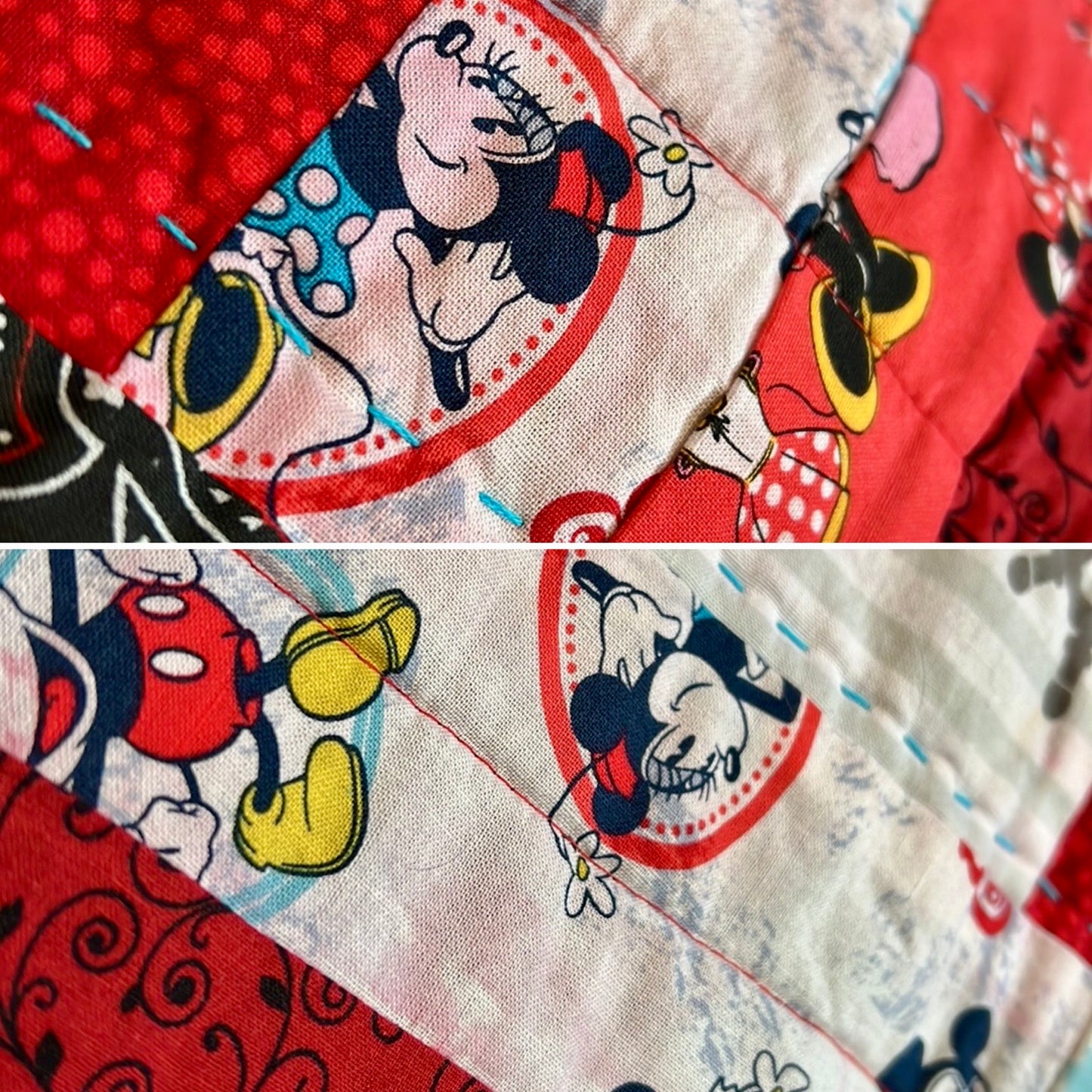 Pet Blanket Quilt - Small Baby Quilt - Hand-quilted Embroidery Detail