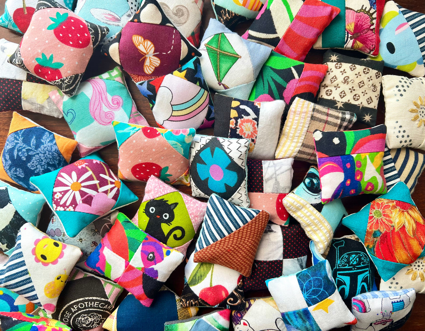 Doll Pillows C - Patchwork Sold Individually - 1:12 Scale