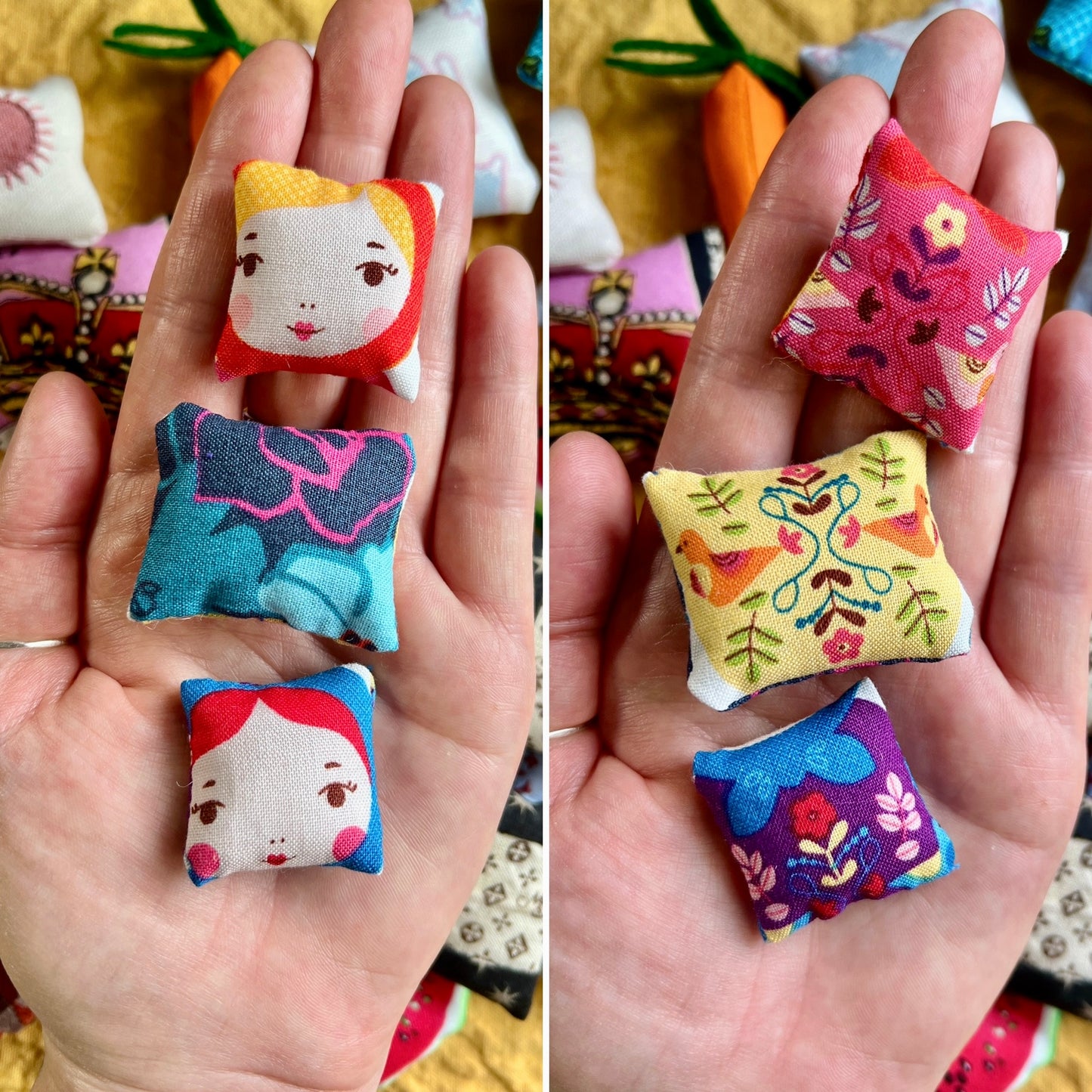 Doll Pillows - Miniature Throw Pillows - 1:12 Scale or 1:6 Scale - Sold Individually