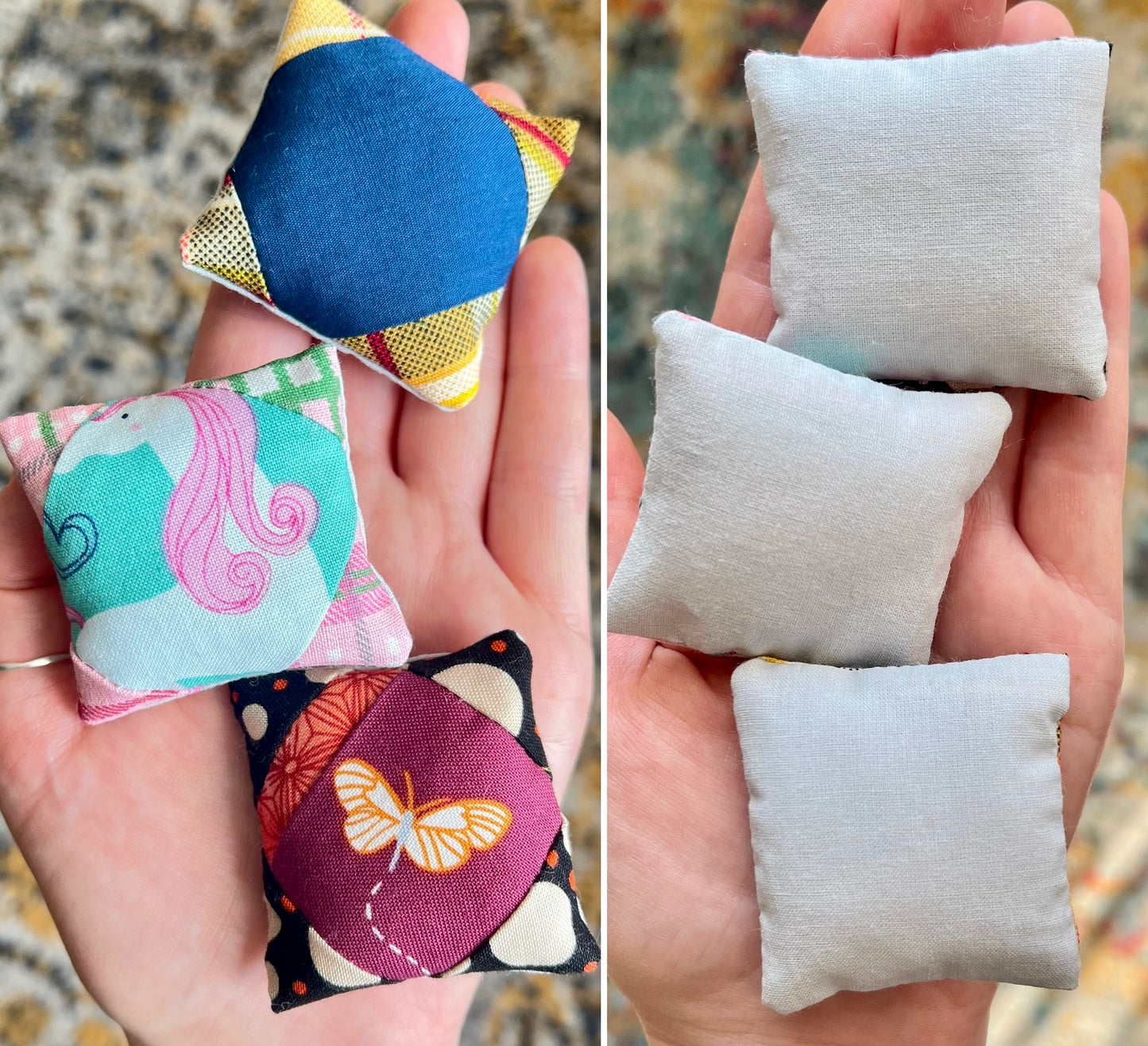 Doll Pillows C - Patchwork Sold Individually - 1:12 Scale