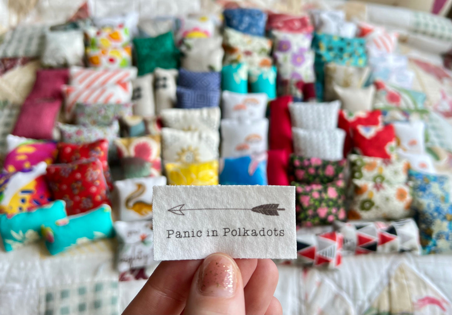 Doll Pillows E - Set of Two Handmade Miniatures - 1:12 Scale