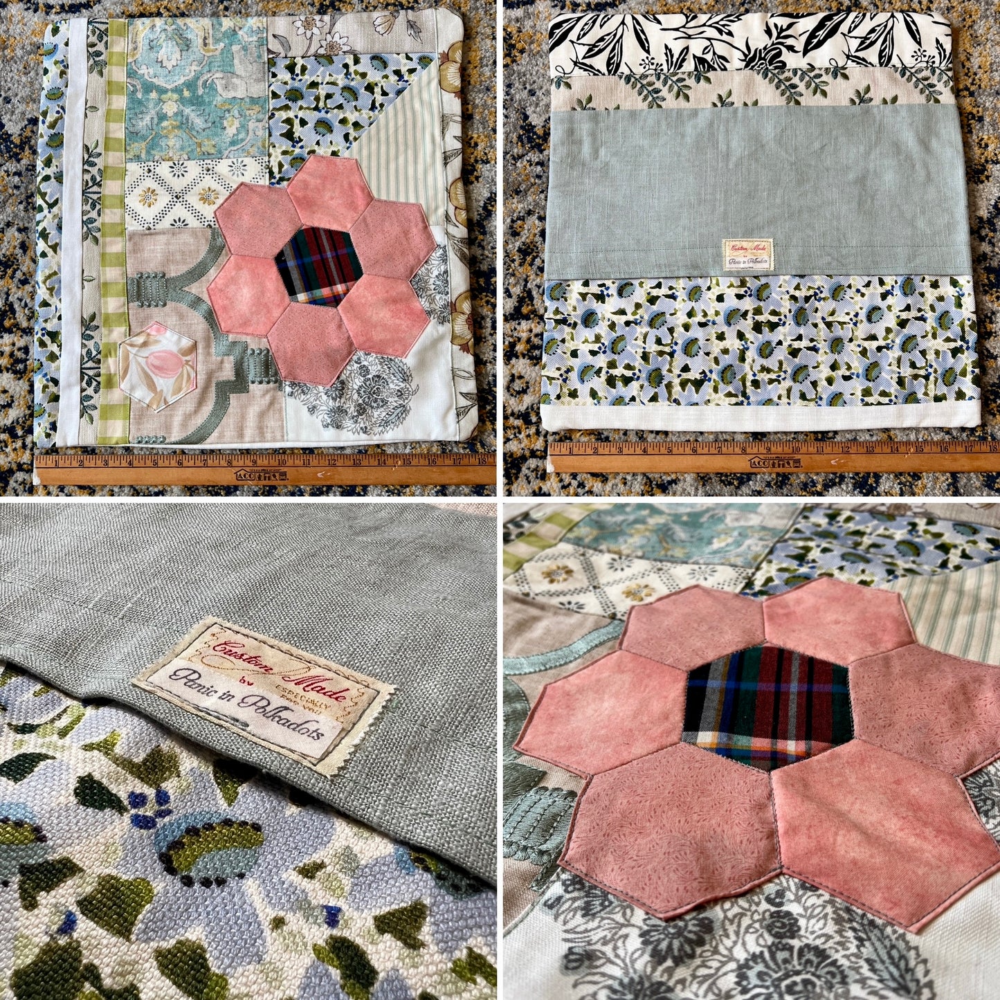 Large Pillow Cover - Envelope Back Closure - 18x18 inches - Designer Fabrics or Rainbow Stripes