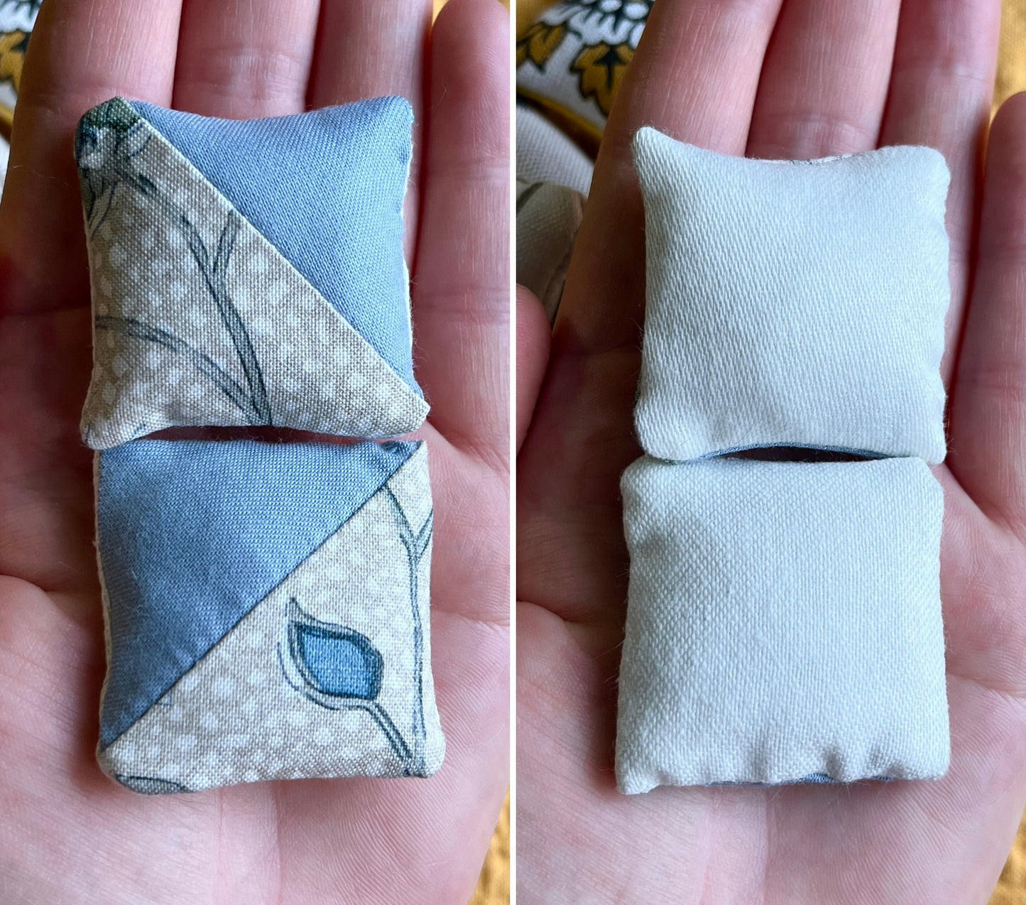 Doll Pillow Set of Two - Pair of Miniature Throw Pillows - 1:12 Scale