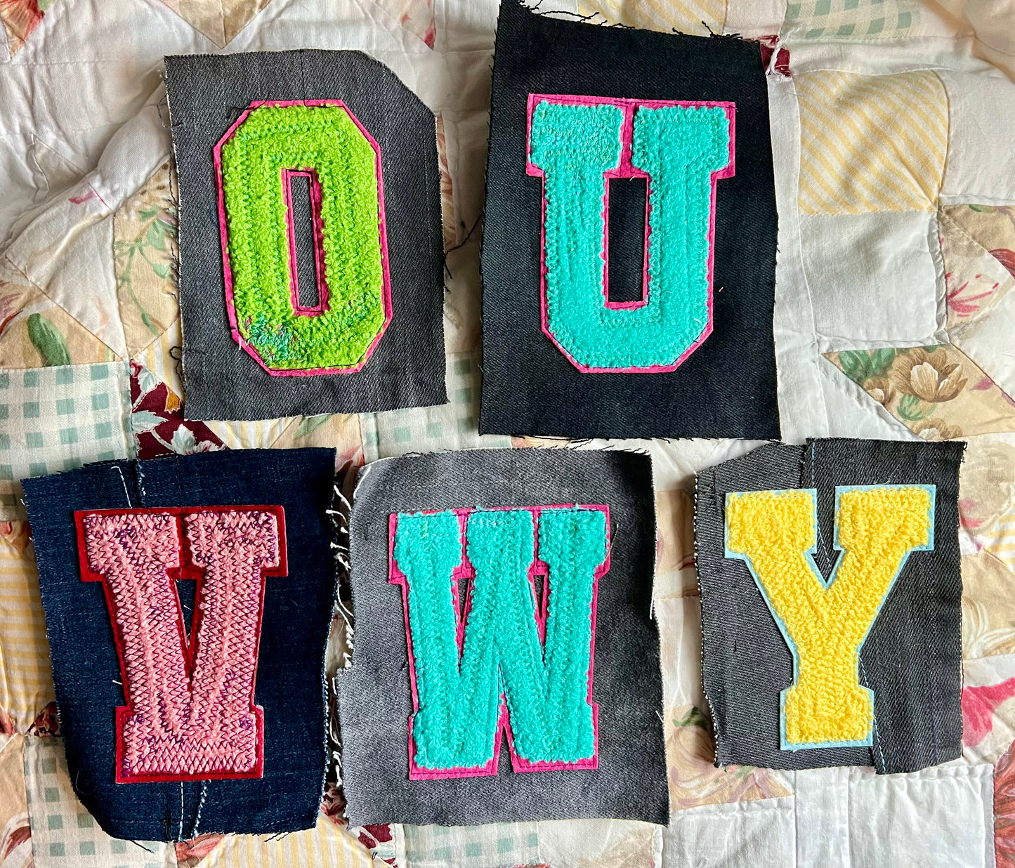 Panic Punk Patch - Single Varsity Letters on Denim