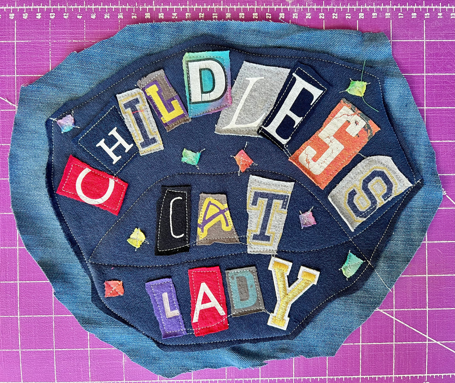 Panic Punk Patch - Ransom Note Letters on Denim
