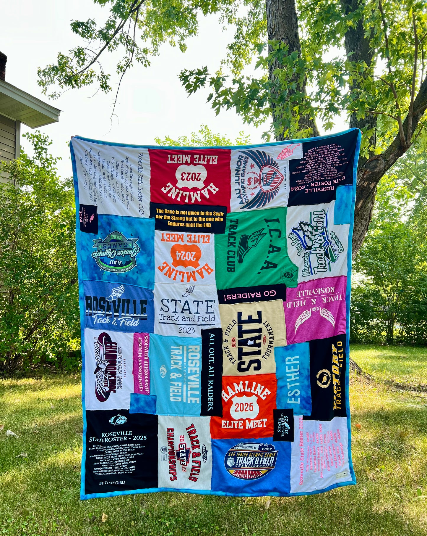 Custom Order - Lauren M - Tshirt Quilt Throw Fuzzy Backing