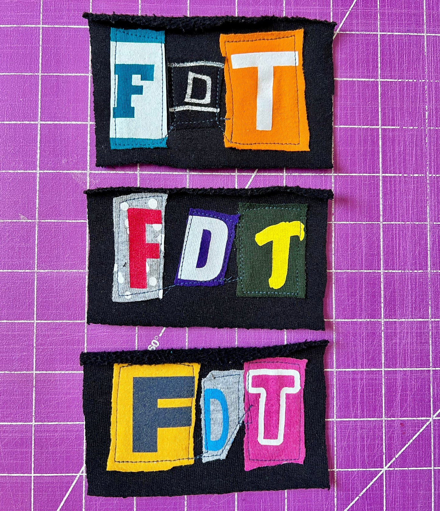 Panic Punk Patch - Ransom Note Letters on Denim