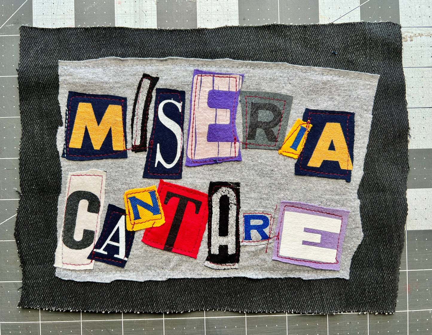 Panic Punk Patch - Ransom Note Letters on Denim