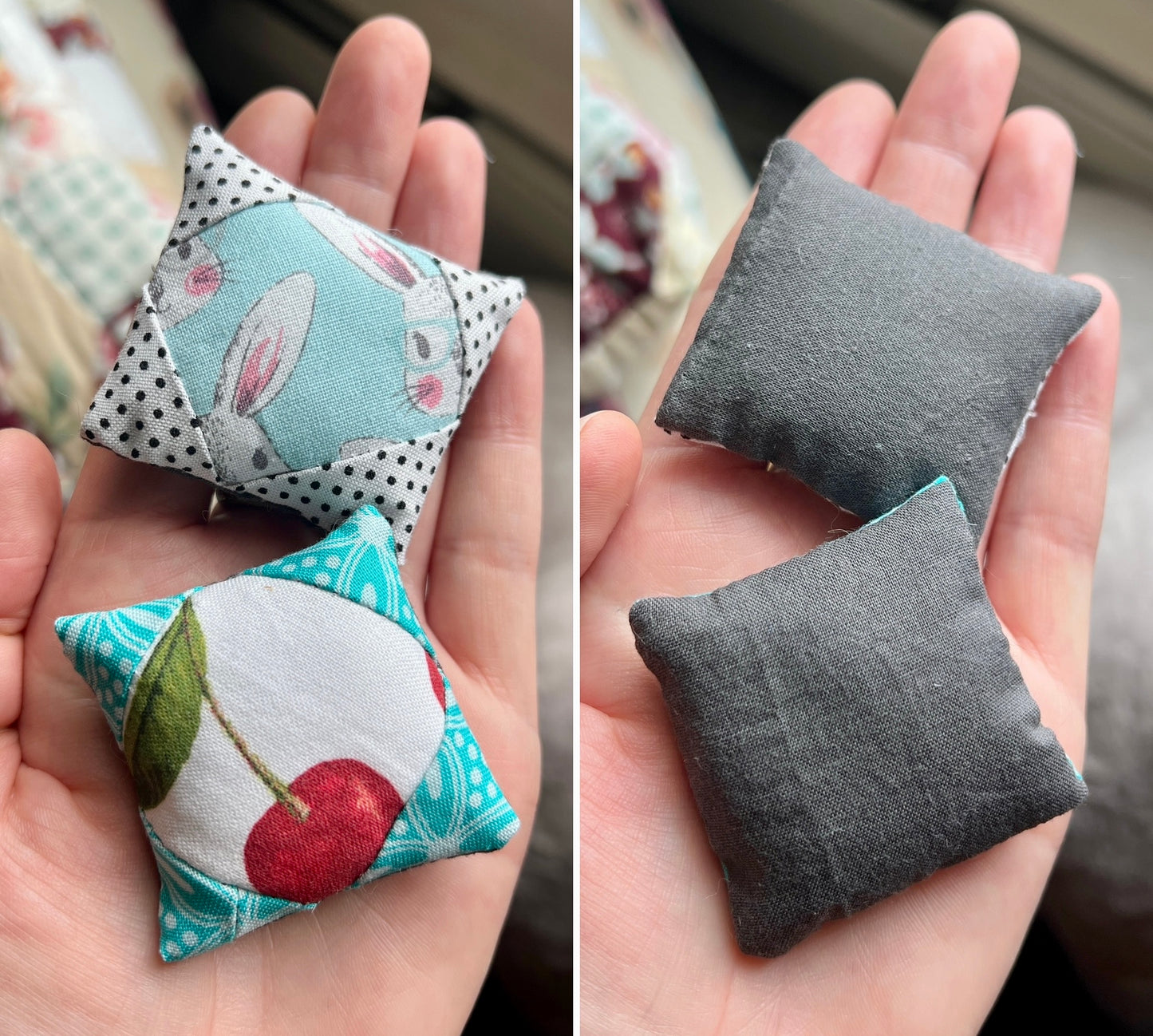 Doll Pillows - Miniature Throw Pillows - Tiny Patchwork - Sold Individually