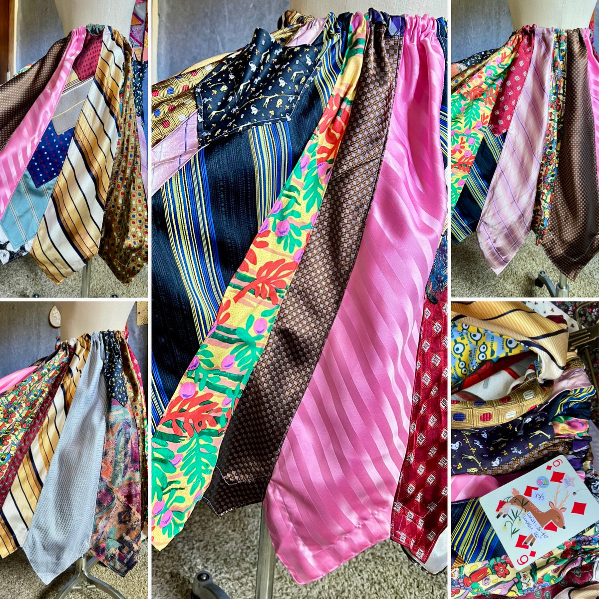 Panic Clothing - Skirt Collection - Patchwork or Neckties - Sustainable Upcycled with Pockets!