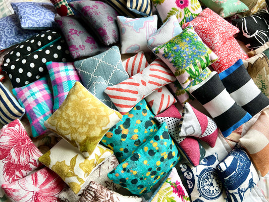 Barbie Doll Pillows - Set of Two Handmade Miniatures -  1:6 Scale