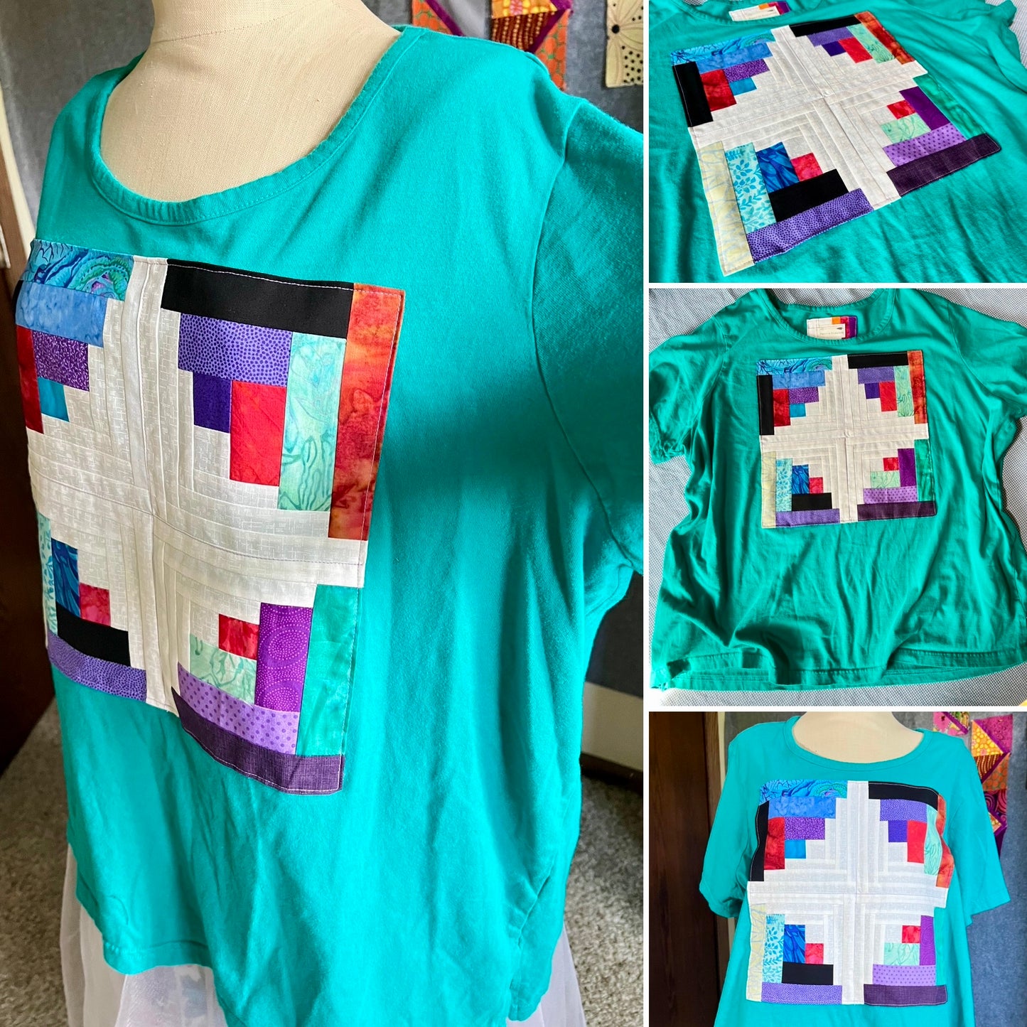 A Quilty Tee Shirt - Thrifted Upcycled Tshirts
