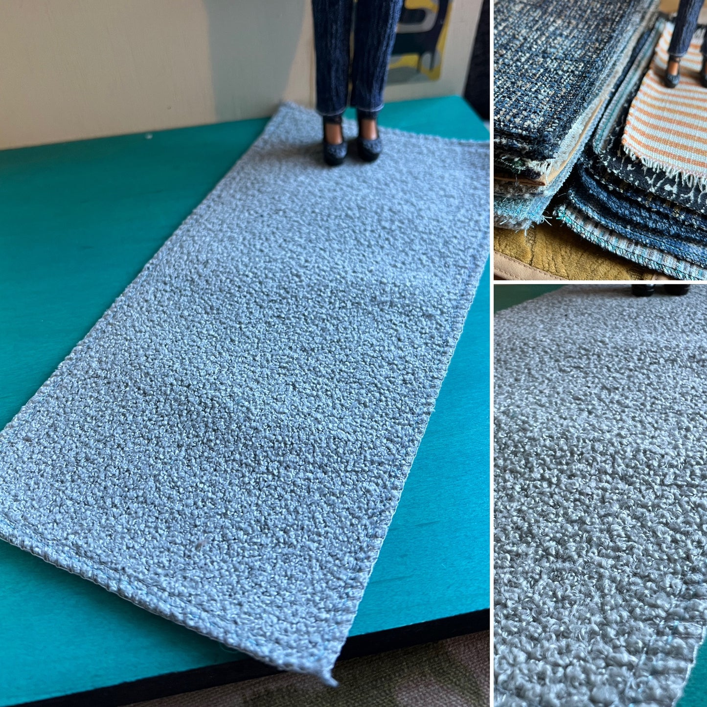 Miniature Dollhouse Rug - Upholstery Sample - 1:12 or 1:6 Scale