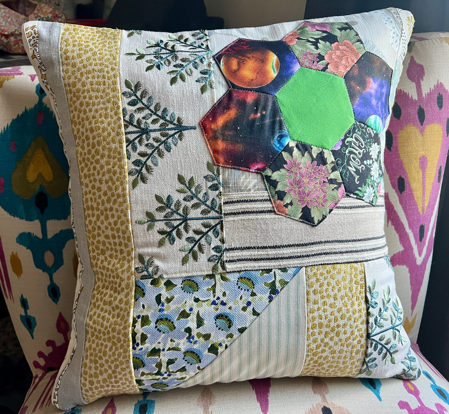 Large Pillow Cover - Envelope Back Closure - 18x18 inches - Designer Fabrics or Rainbow Stripes