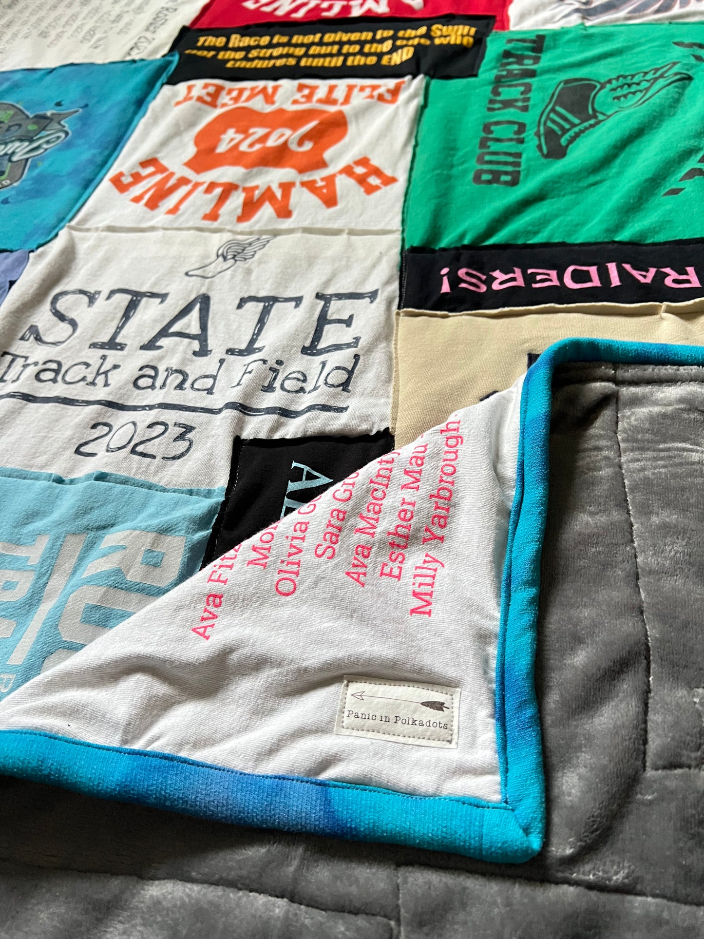 Custom Order - Lauren M - Tshirt Quilt Throw Fuzzy Backing