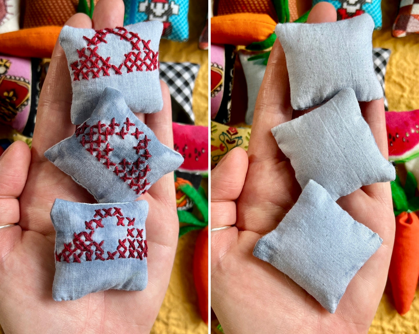 Doll Pillows - Miniature Throw Pillows - 1:12 Scale or 1:6 Scale - Sold Individually