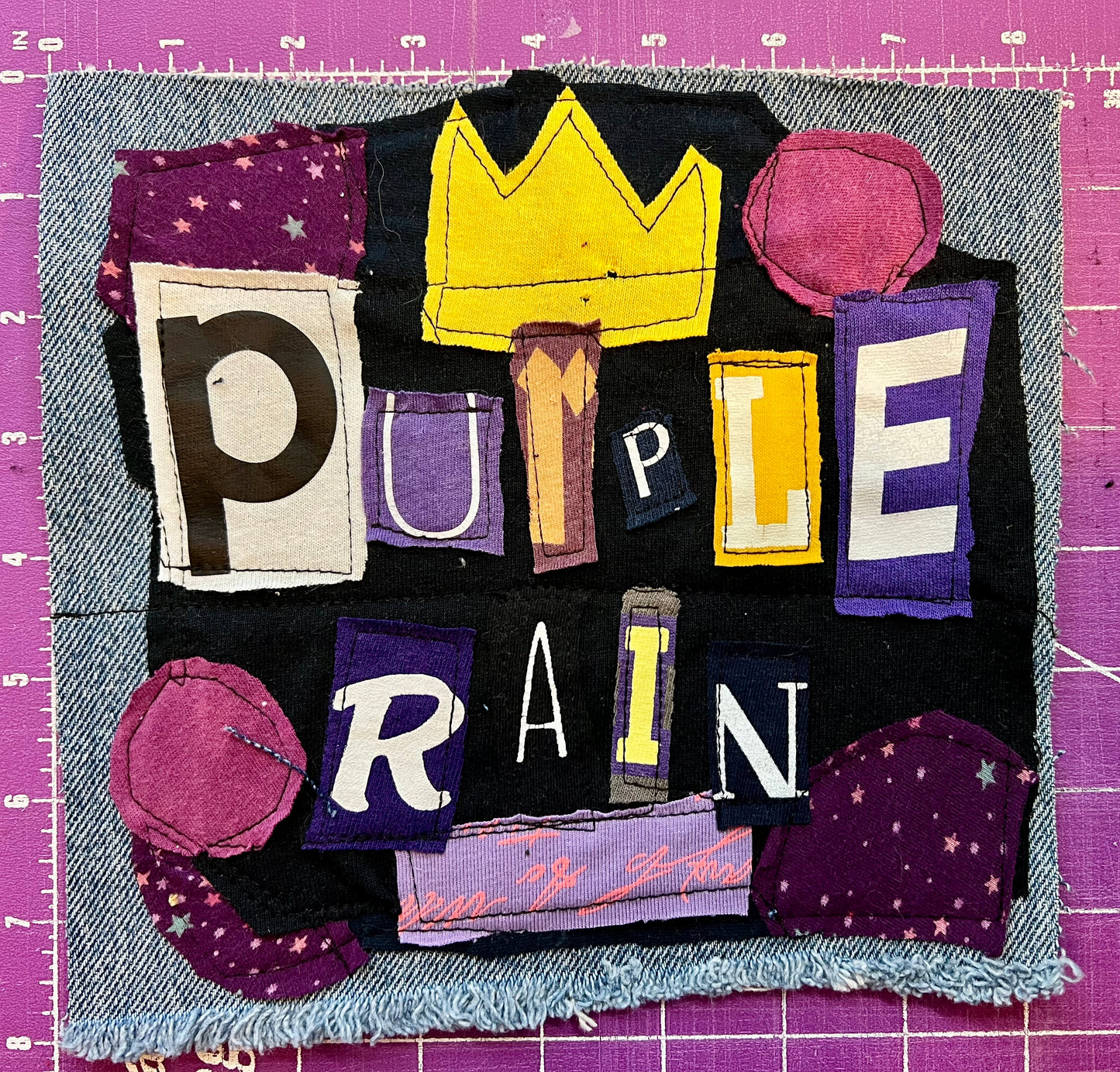 Panic Punk Patch - Ransom Note Letters on Denim