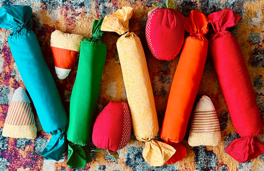 Cute Shaped Pillows - Candy Corn, Lil Strawberry or Mini Bolster Candy Neck Pillow