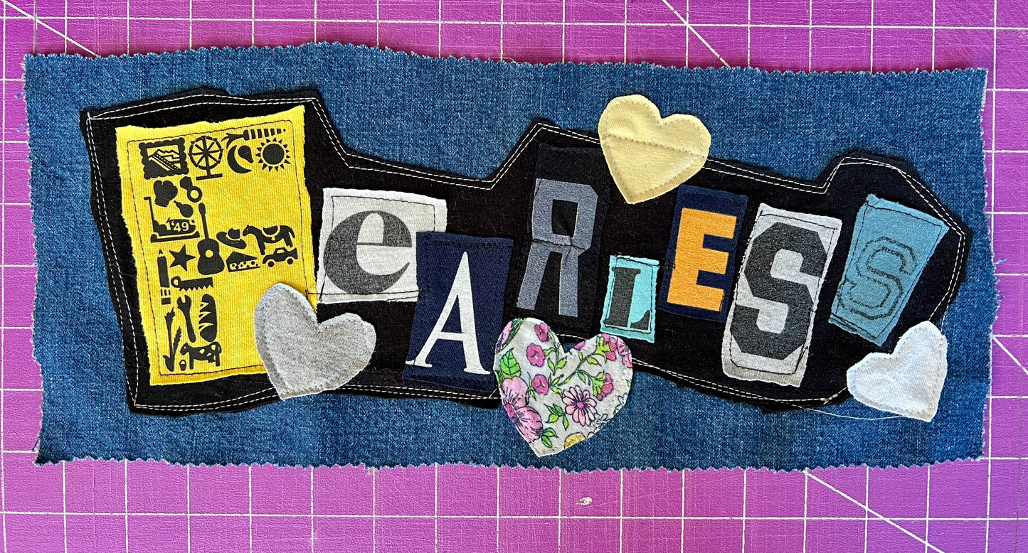Panic Punk Patch - Ransom Note Letters on Denim