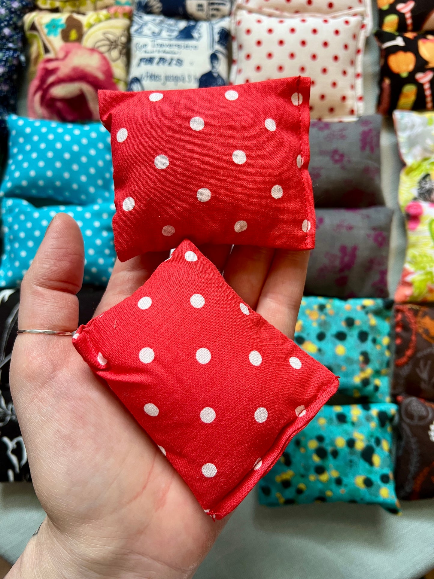 Barbie Doll Pillows - Pair of Miniature Throw Pillows -  1:6 Scale