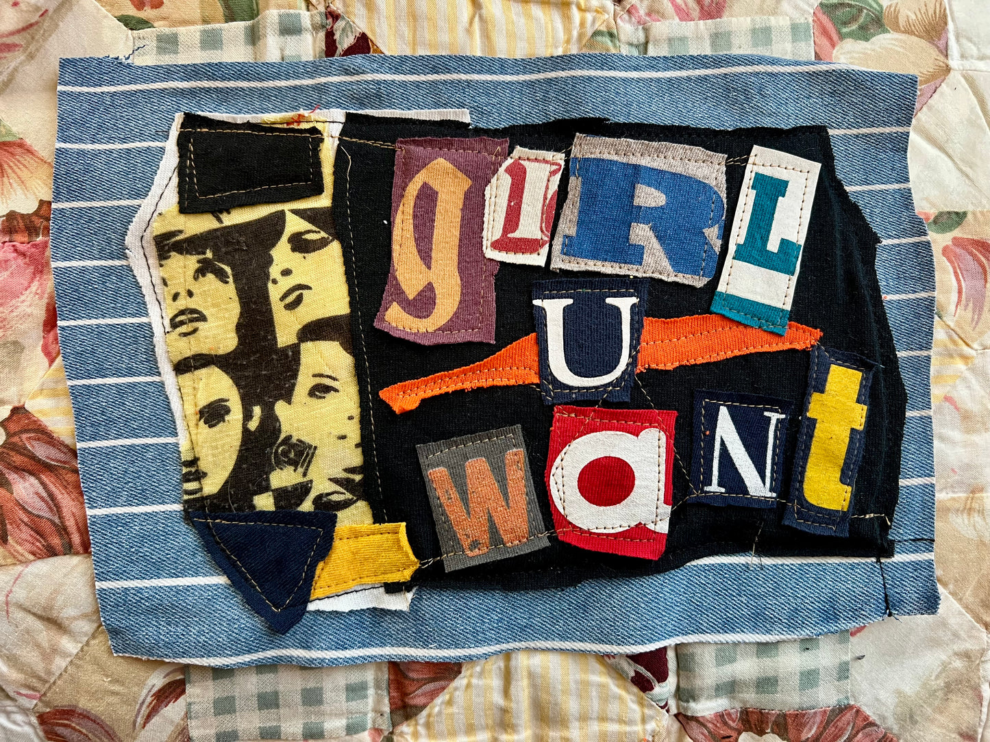 Panic Punk Patch - Ransom Note Letters on Denim