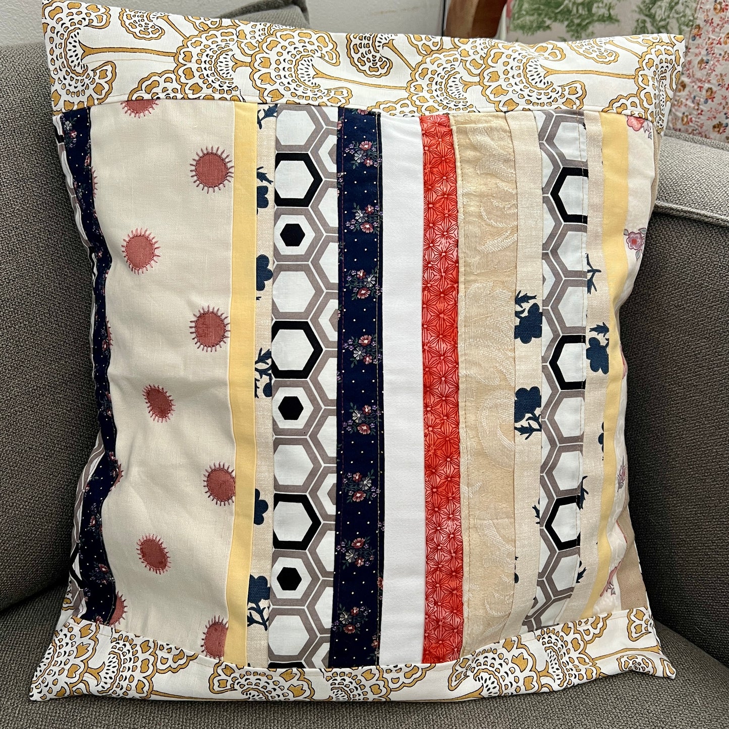 Large Pillow Cover - Envelope Back Closure - 18x18 inches - Designer Fabrics or Rainbow Stripes