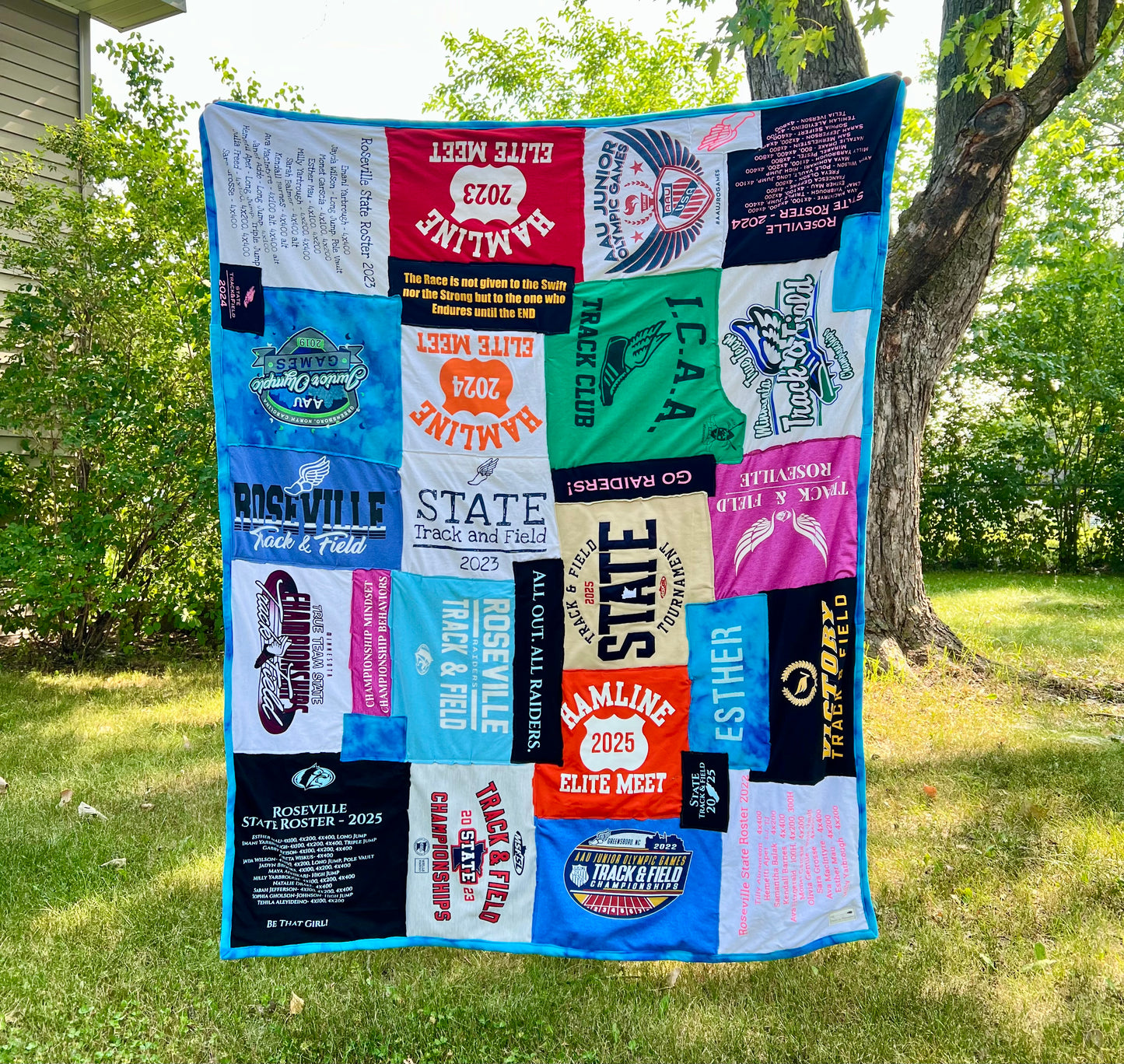 Custom Order - Lauren M - Tshirt Quilt Throw Fuzzy Backing