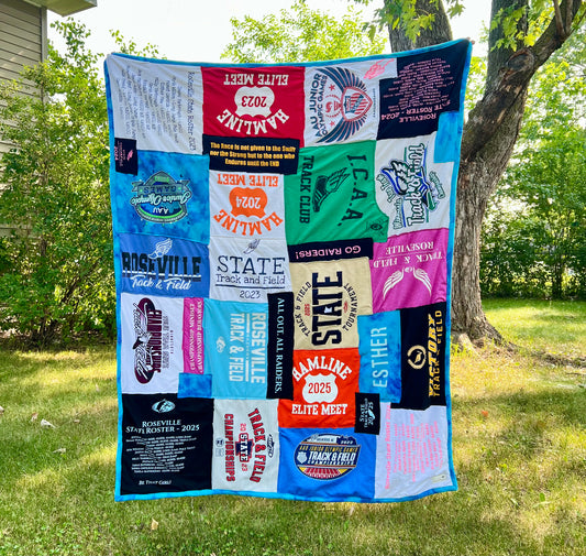 Custom Order - Lauren M - Tshirt Quilt Throw Fuzzy Backing
