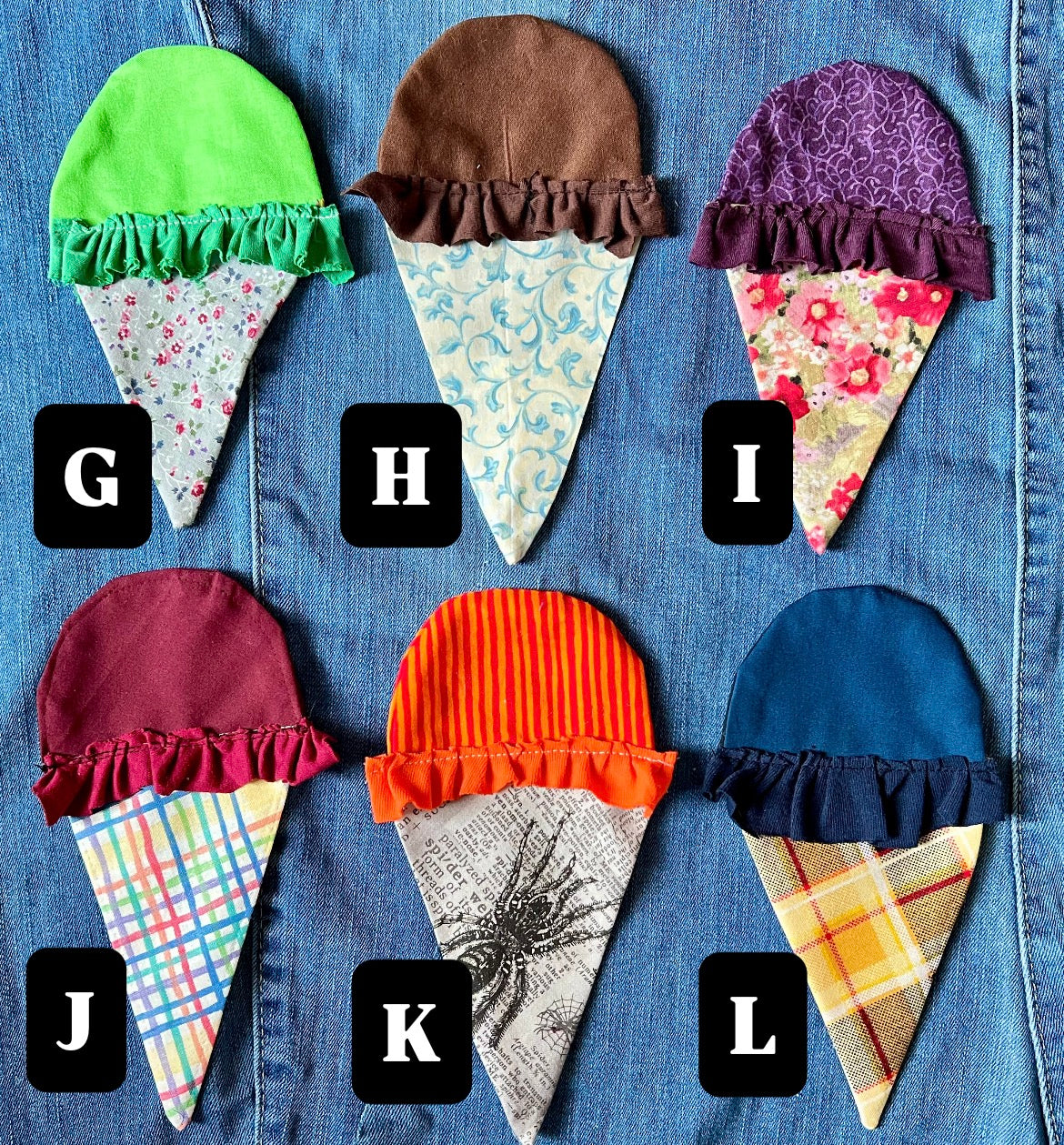 Panic Punk Patch - Scrappy, Ice Cream Cones or Hexie Flowers