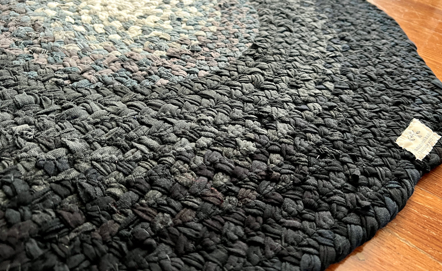 30" Rugs - Handbraided and Handsewn Upcycled Sustainable Tshirt Rug Doormat
