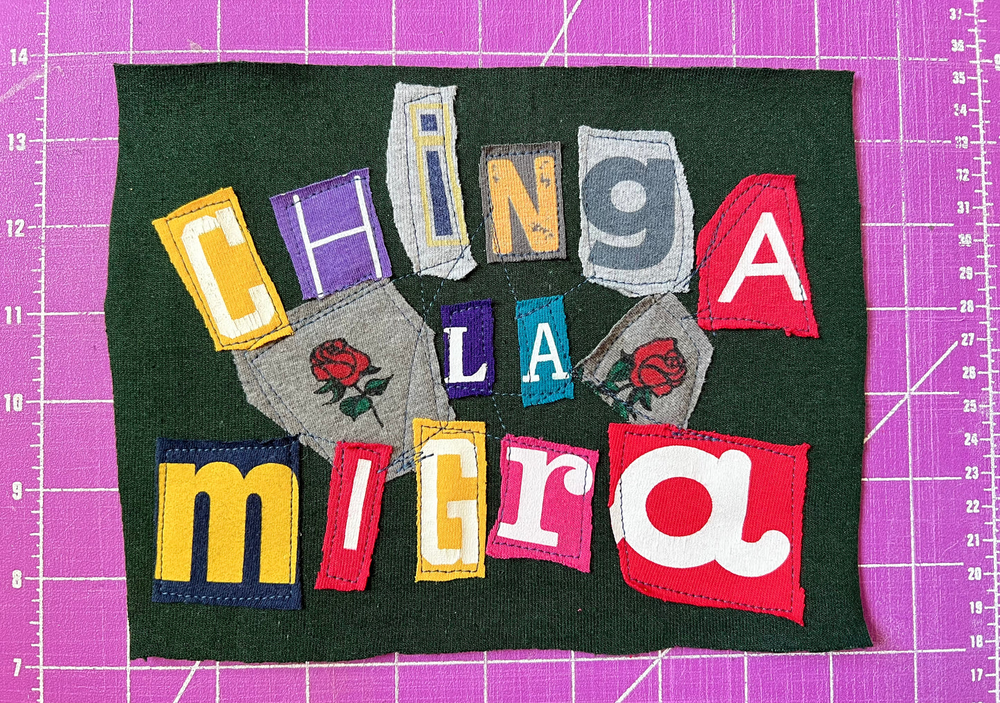 Panic Punk Patch - Ransom Note Letters on Denim