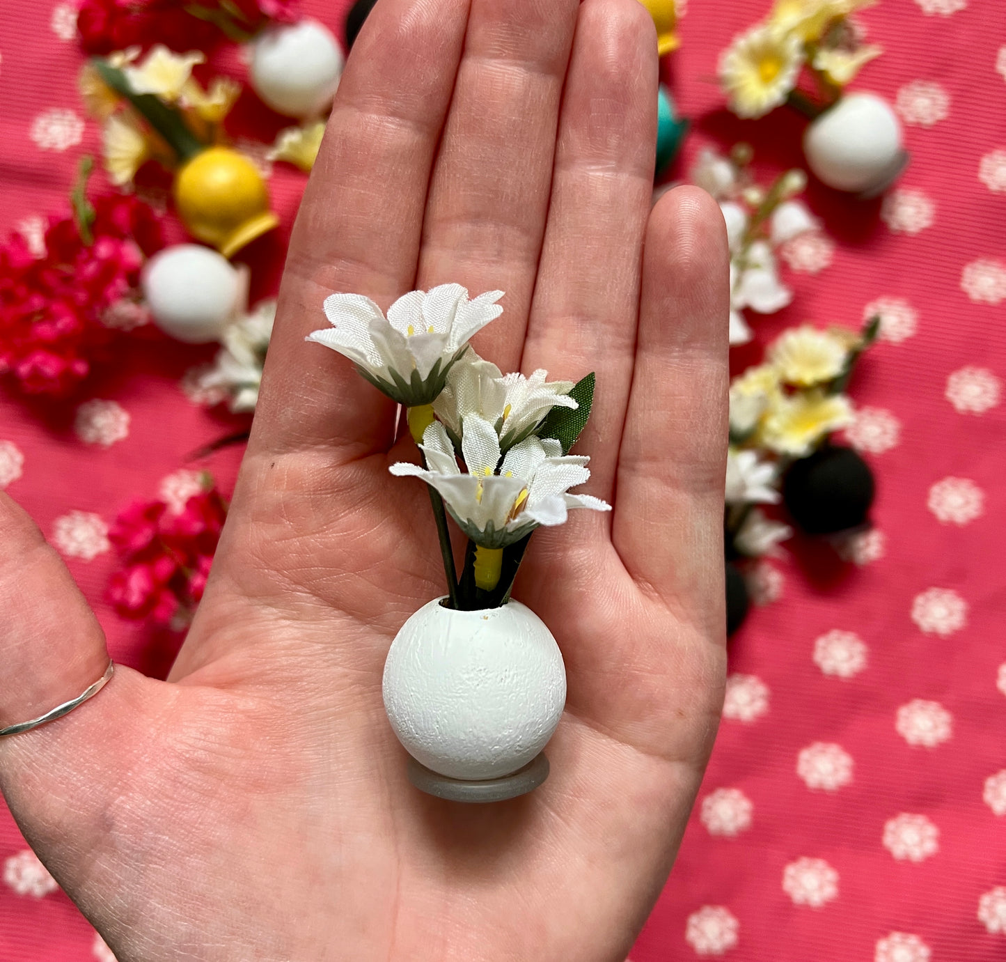 Flowers for Barbie - Miniature Dollhouse Floral Arrangement in Vase - 1:6 Scale