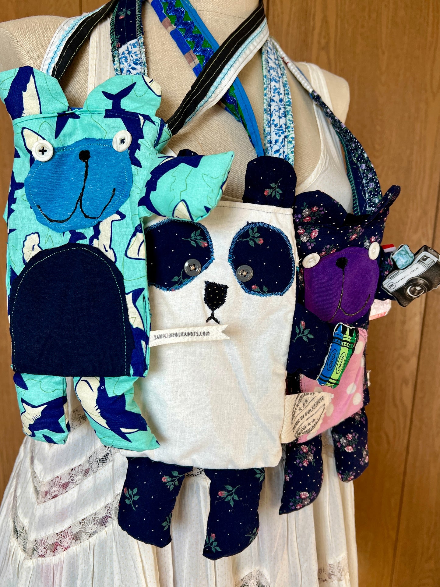 Handcrafted Tote Bag - Monster or Animal Friend - Small Satchel