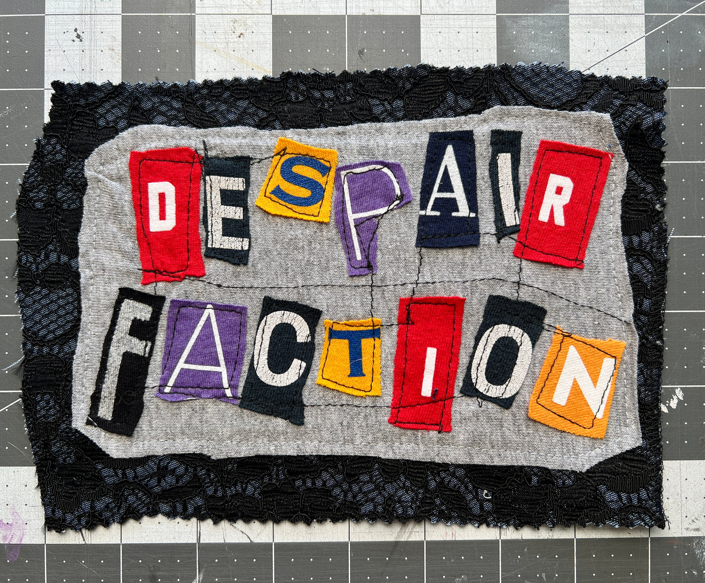 Panic Punk Patch - Ransom Note Letters on Denim