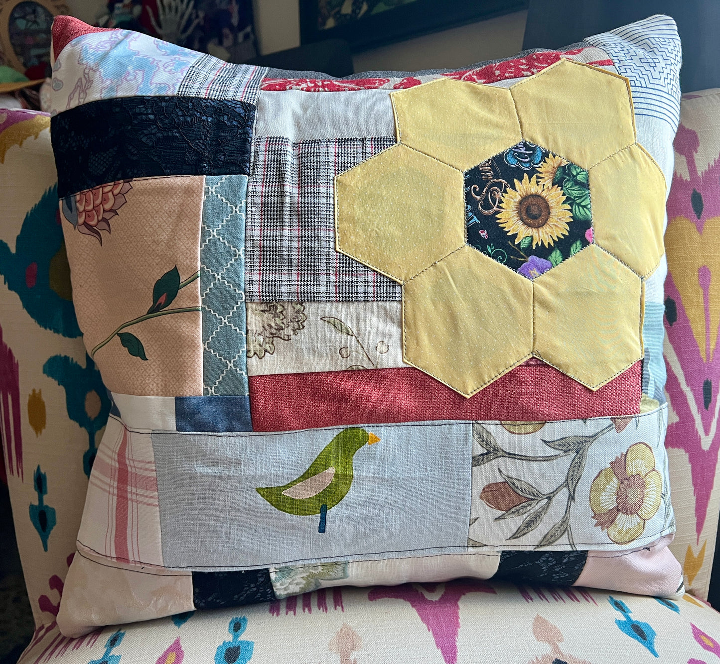 Large Pillow Cover - Envelope Back Closure - 18x18 inches - Designer Fabrics or Rainbow Stripes