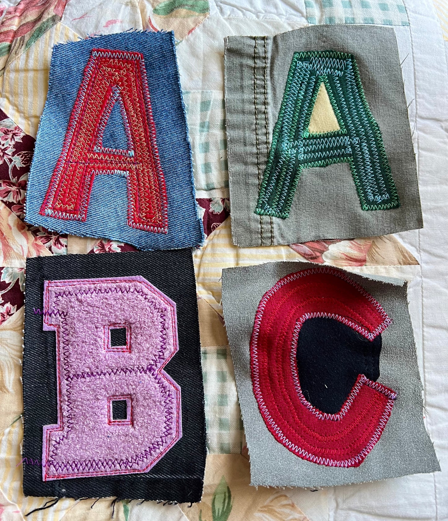 Panic Punk Patch - Single Varsity Letters on Denim
