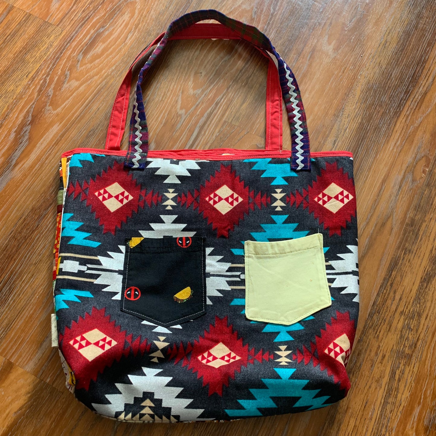 Large Quilted Tote Bag - Fully Lined with Pockets!