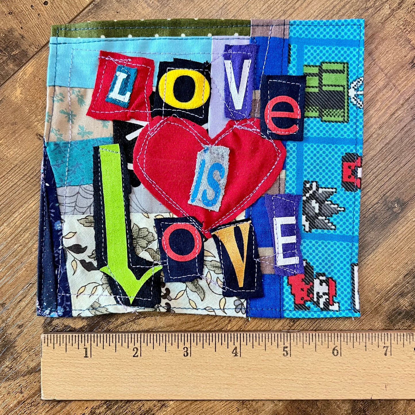 Panic Punk Patch - Ransom Note Letters on Scrappy Patches, Ice Cream Cones or Hexie Flowers