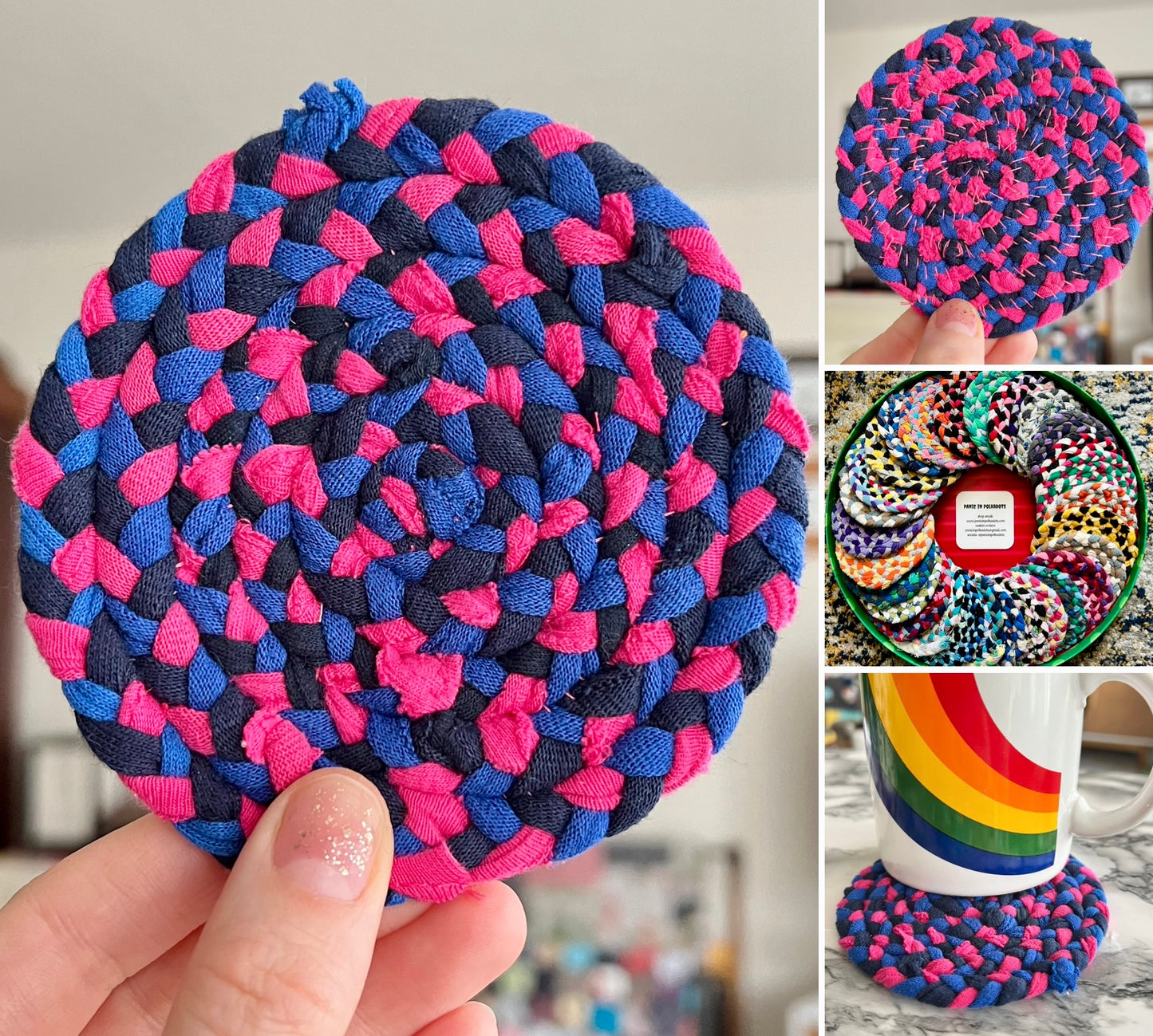 Coaster Singles - Handbraided & Handsewn