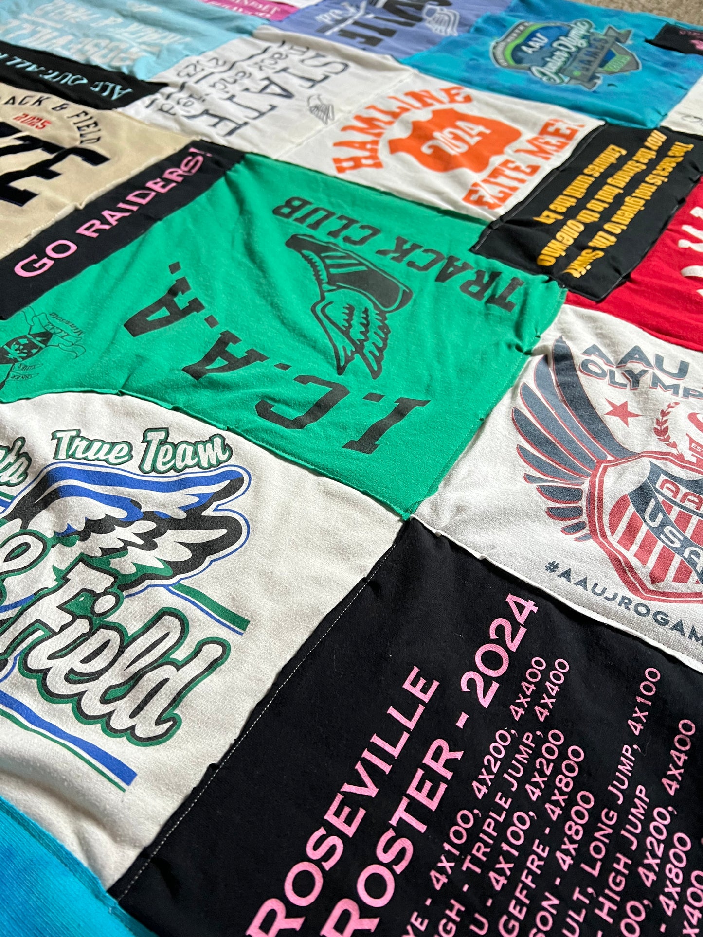 Custom Order - Lauren M - Tshirt Quilt Throw Fuzzy Backing